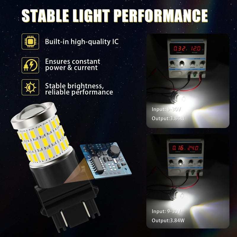 iBrightstar مصباح LED أبيض iBrightstar 3157، مصابيح إضاءة عكسية 4157 3156 LED فائقة السطوع لمصابيح الفرامل الخلفية ومصابيح الإضاءة الاحتياطية ومصابيح إشارة الانعطاف، عبوة 2 - Image 4